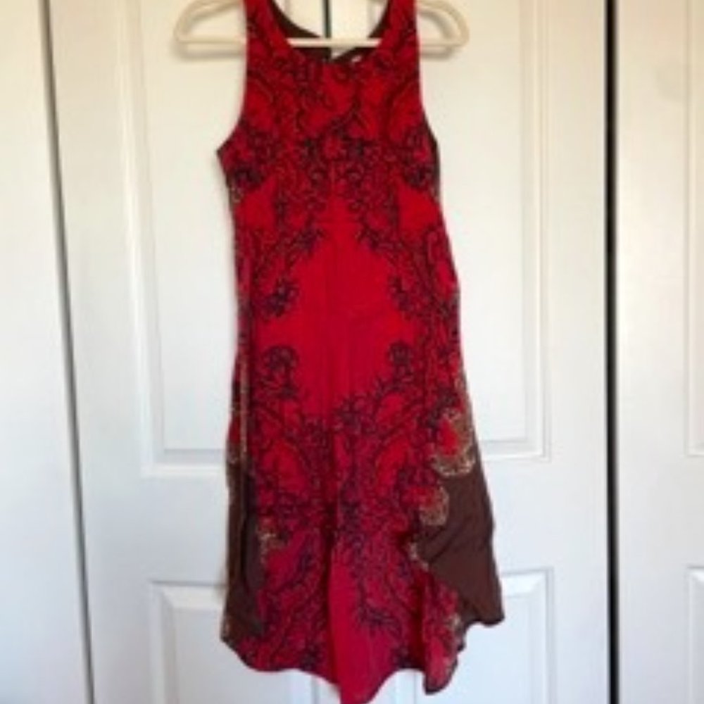 Free people red high-low dress, sleeveless size S